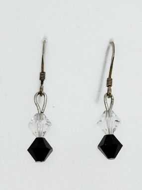 Hand Made sterling silver crystal bead earrings - GM943